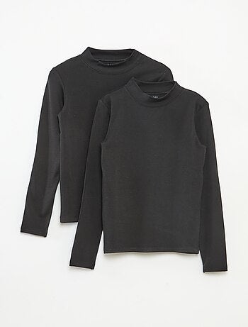 Set di 2 t-shirt a collo alto