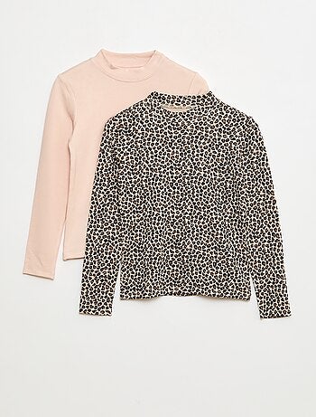 Set di 2 t-shirt a collo alto
