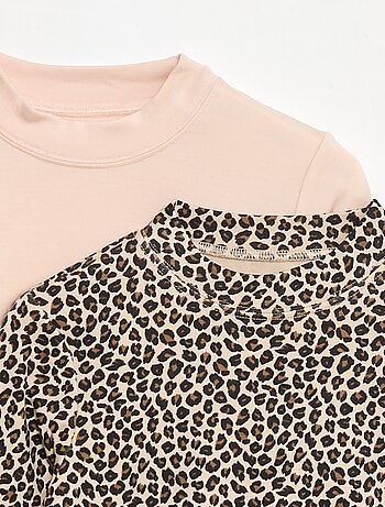 Set di 2 t-shirt a collo alto