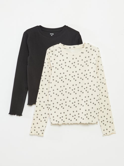 Set di 2 t-shirt a coste - Kiabi