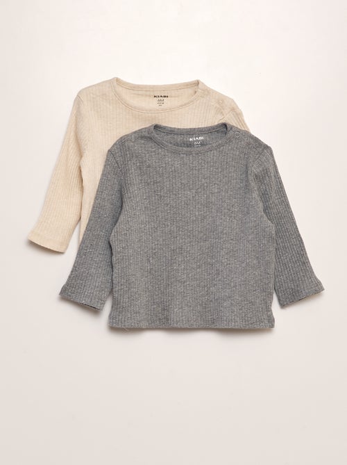 Set di 2 t-shirt a coste - Kiabi