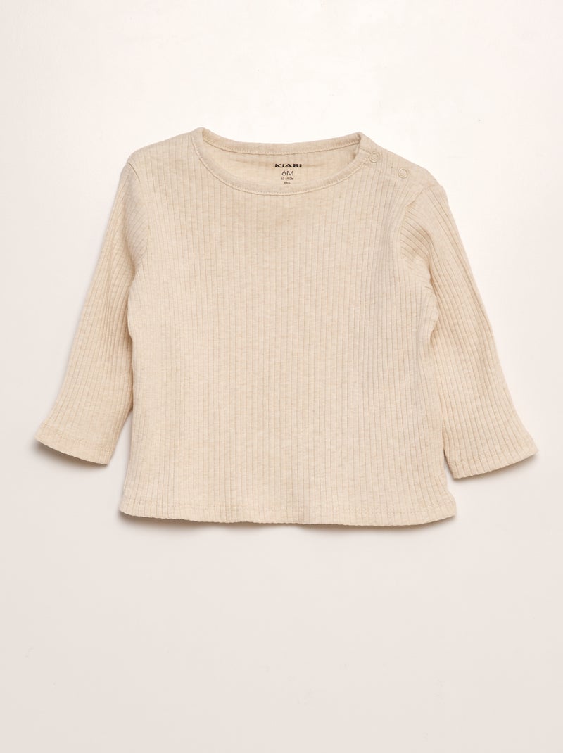 Set di 2 t-shirt a coste GRIGIO - Kiabi