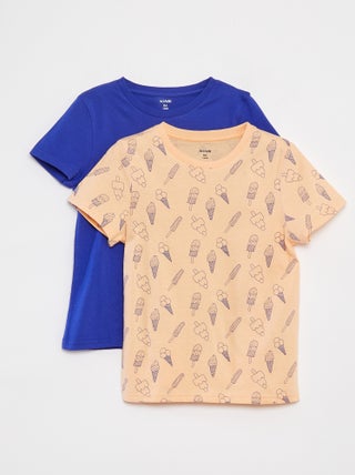 Set di 2 t-shirt a maniche corte a girocollo