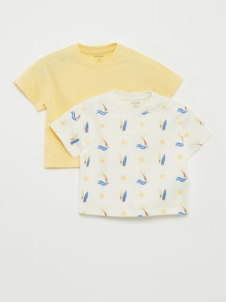 Set di 2 t-shirt a maniche corte a girocollo