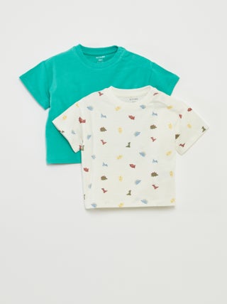 Set di 2 t-shirt a maniche corte a girocollo