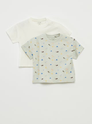 Set di 2 t-shirt a maniche corte a girocollo