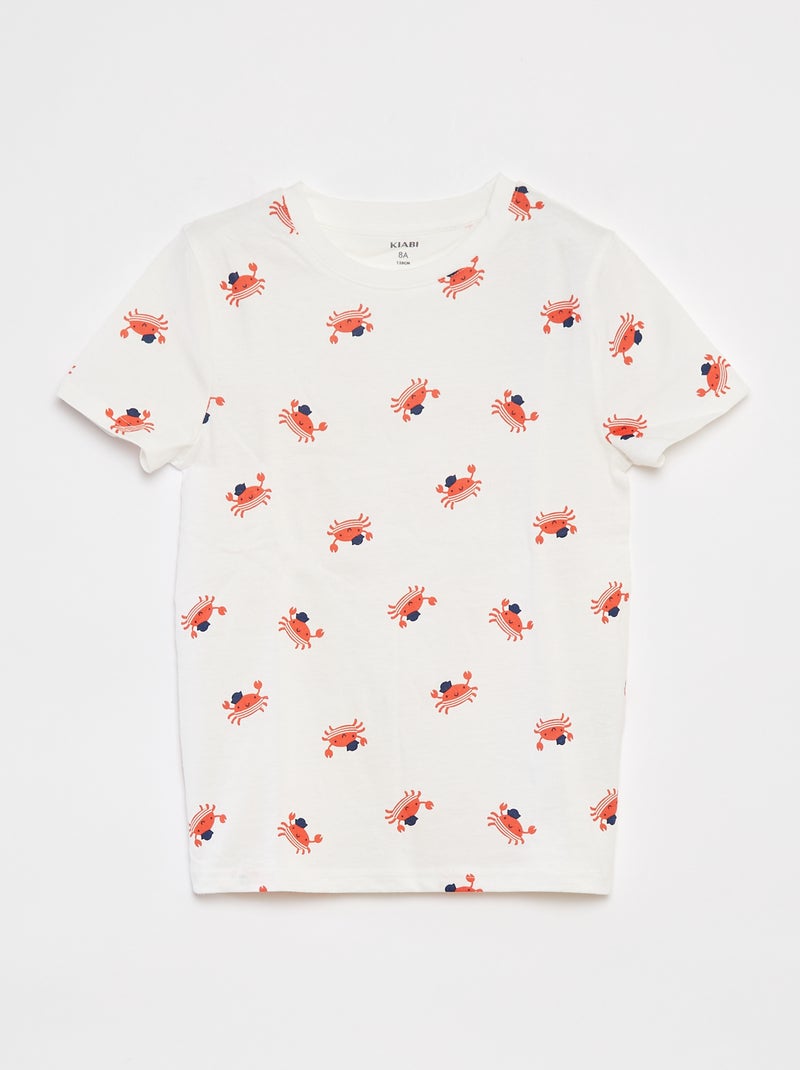 Set di 2 t-shirt a maniche corte a girocollo BIANCO - Kiabi