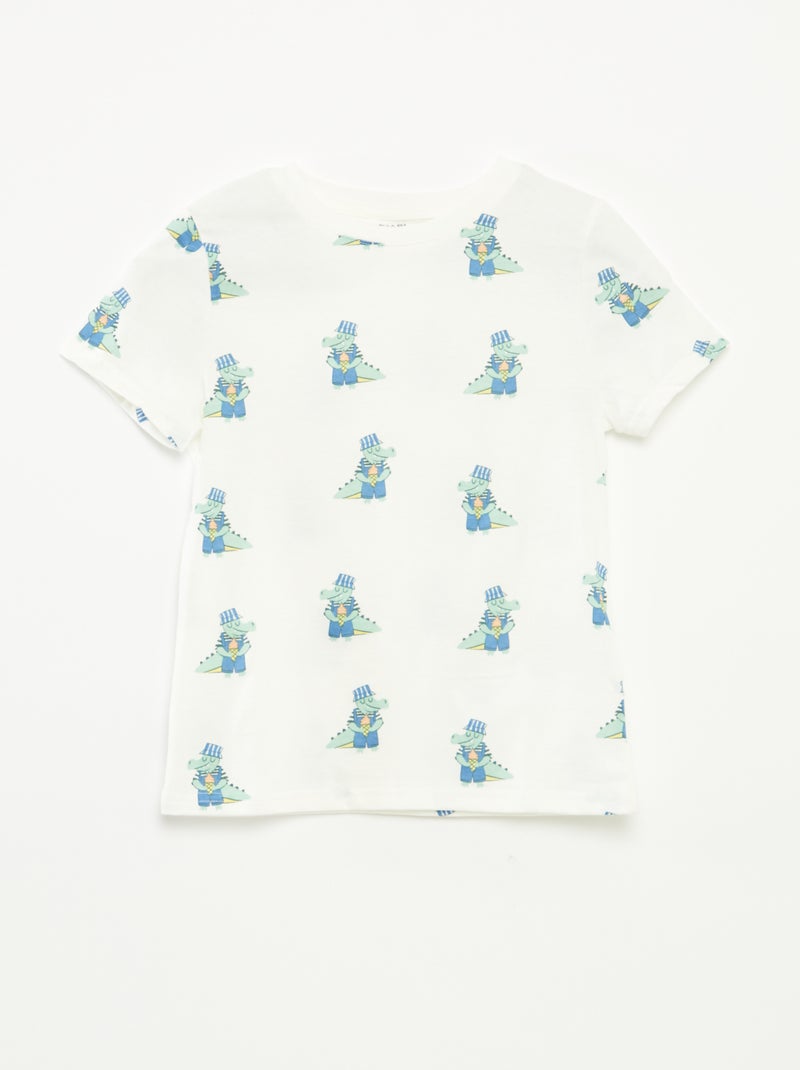 Set di 2 t-shirt a maniche corte a girocollo BIANCO - Kiabi