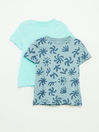 Set di 2 t-shirt a maniche corte a girocollo