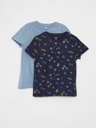 Set di 2 t-shirt a maniche corte a girocollo