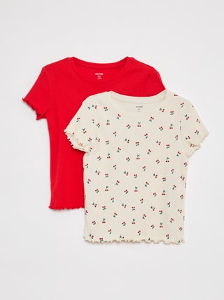 Set di 2 t-shirt a maniche corte