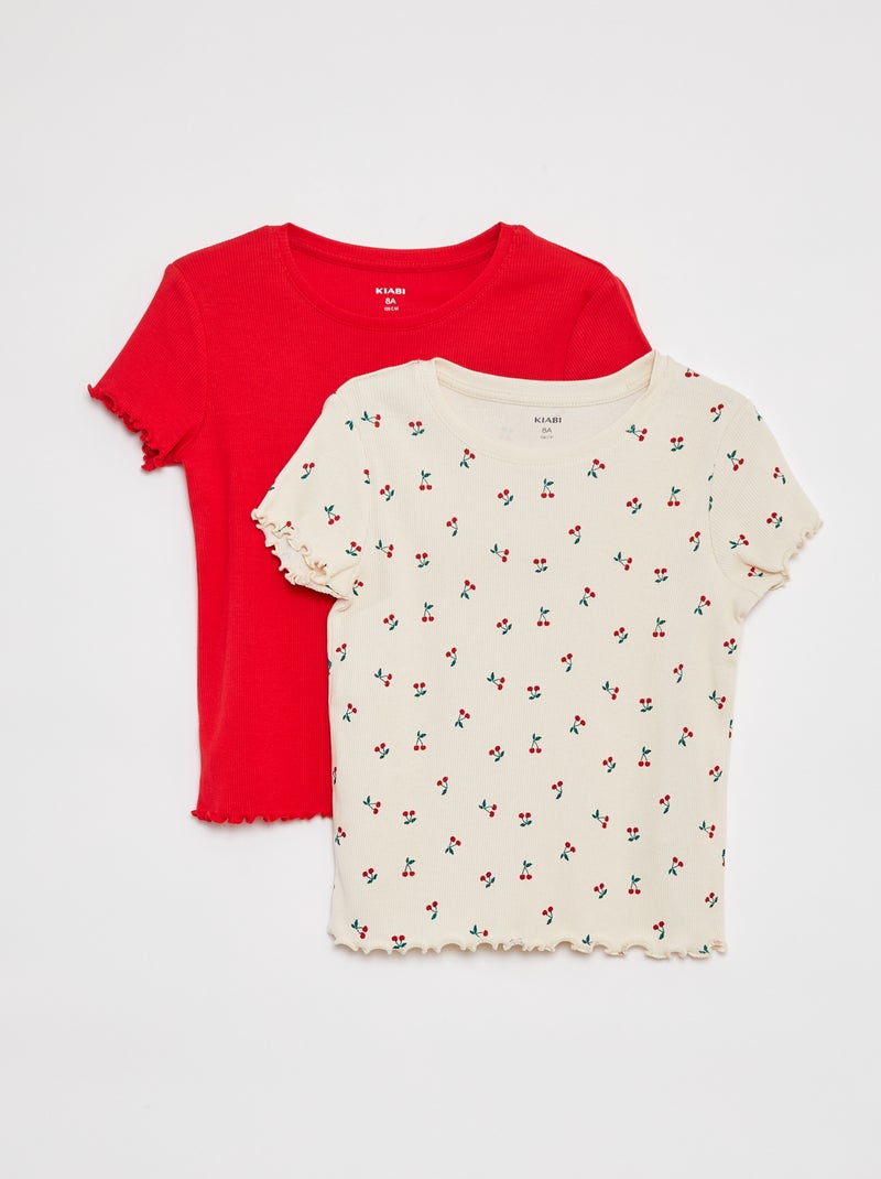 Set di 2 t-shirt a maniche corte BIANCO - Kiabi
