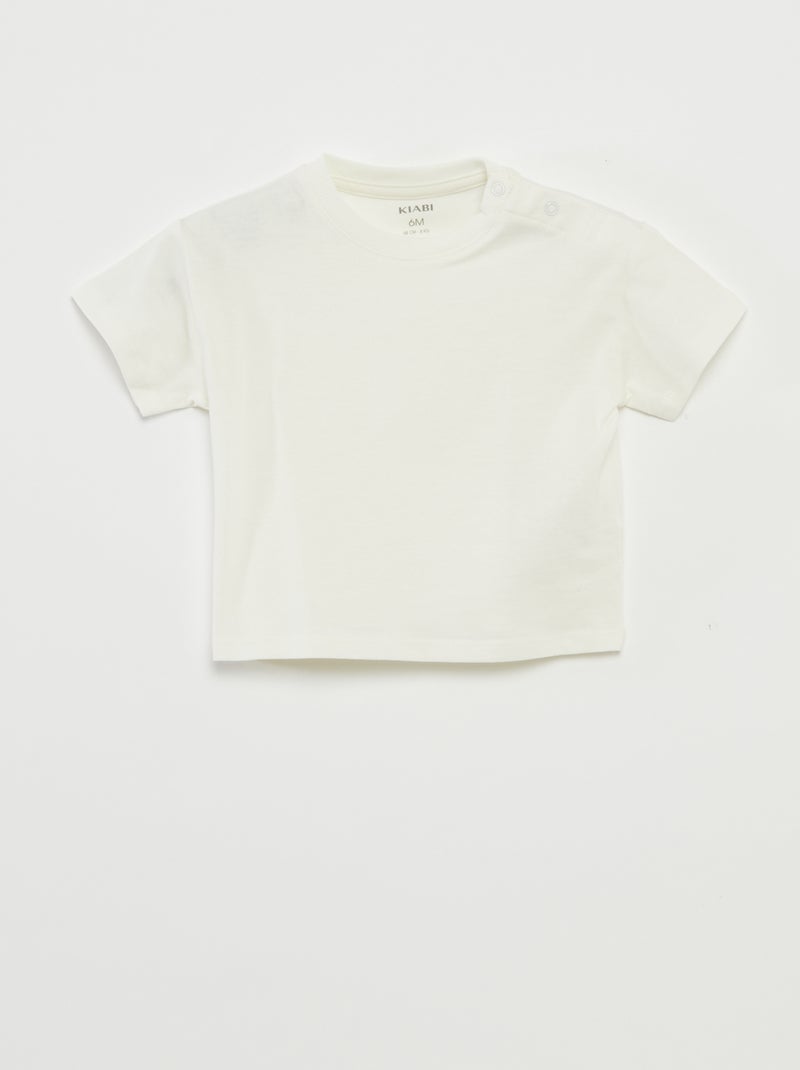 Set di 2 t-shirt a maniche corte e girocollo BIANCO - Kiabi