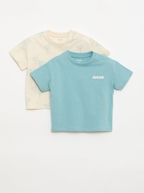 Set di 2 T-shirt a maniche corte in jersey di cotone - Kiabi