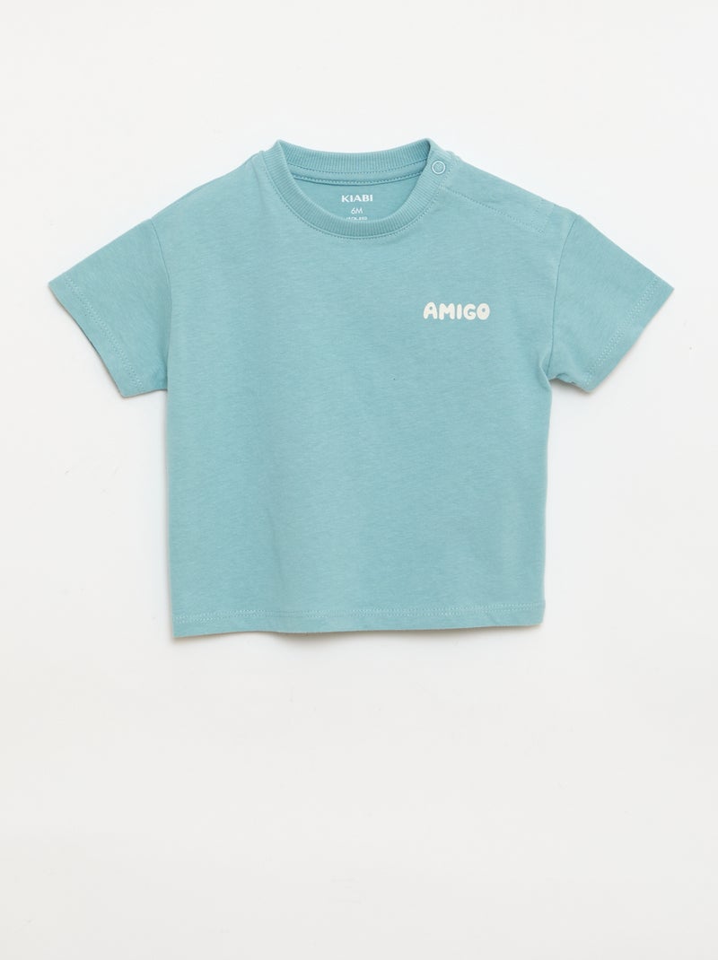 Set di 2 T-shirt a maniche corte in jersey di cotone Beige - Kiabi