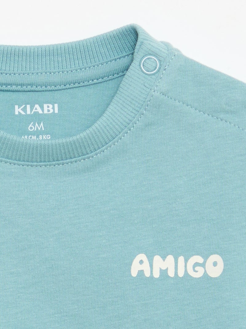Set di 2 T-shirt a maniche corte in jersey di cotone Beige - Kiabi