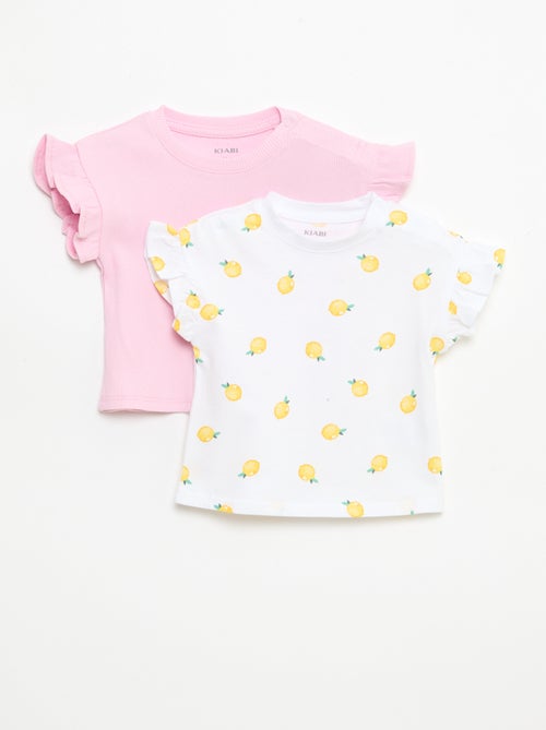 Set di 2 t-shirt a maniche corte in jersey di cotone - Kiabi