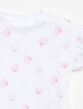 Set di 2 t-shirt a maniche corte in jersey di cotone