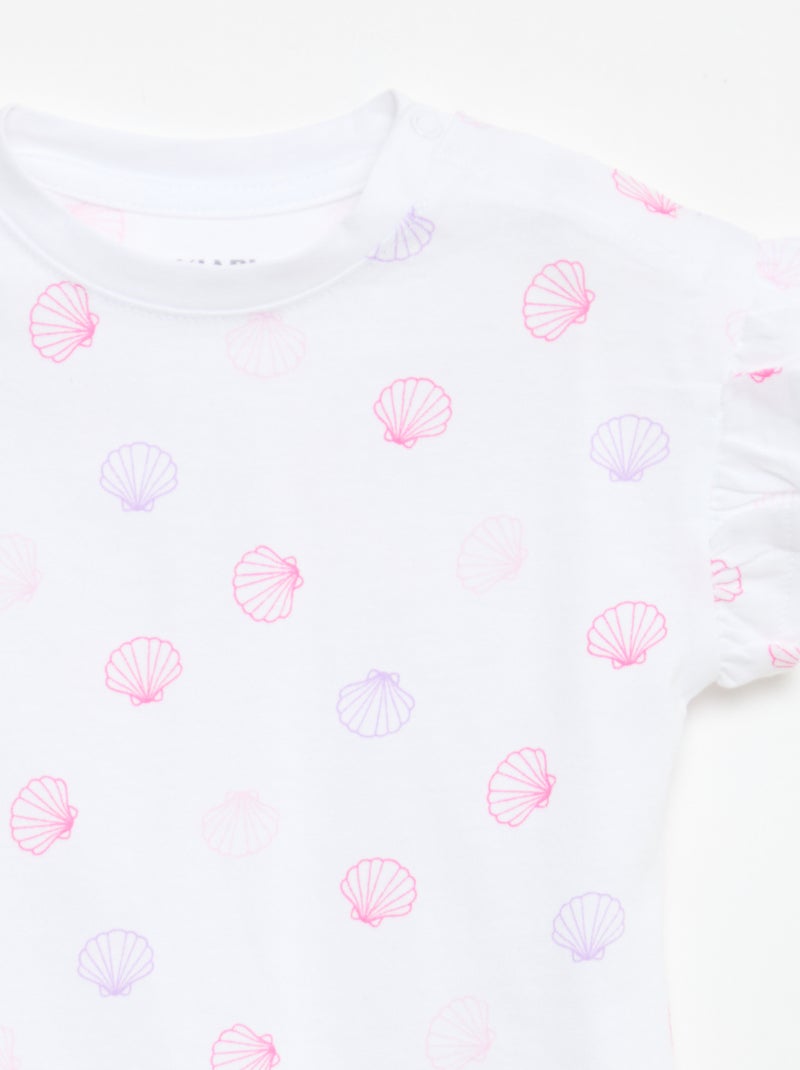 Set di 2 t-shirt a maniche corte in jersey di cotone Bianco - Kiabi