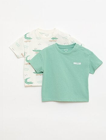 Set di 2 T-shirt a maniche corte in jersey di cotone