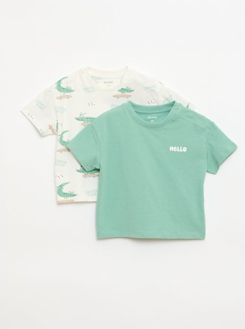 Set di 2 T-shirt a maniche corte in jersey di cotone - Kiabi