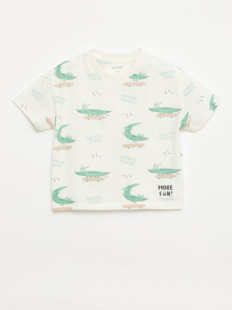 Set di 2 T-shirt a maniche corte in jersey di cotone Bianco - Kiabi