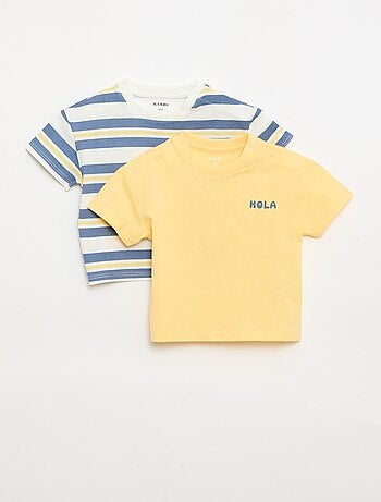Set di 2 T-shirt a maniche corte in jersey di cotone