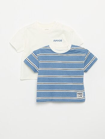 Set di 2 T-shirt a maniche corte in jersey di cotone