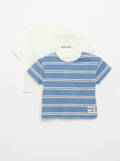 Set di 2 T-shirt a maniche corte in jersey di cotone - Kiabi
