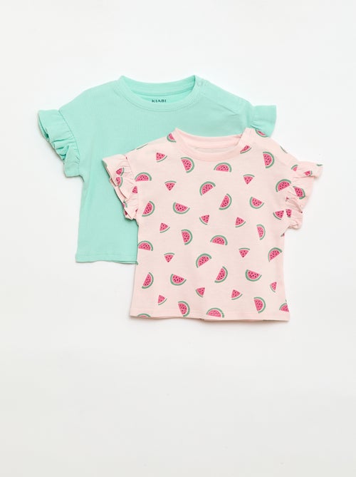 Set di 2 t-shirt a maniche corte in jersey di cotone - Kiabi