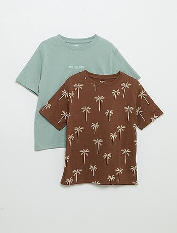 Set di 2 T-shirt a maniche corte stampate