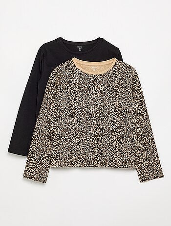 Set di 2 T-shirt a maniche lunghe