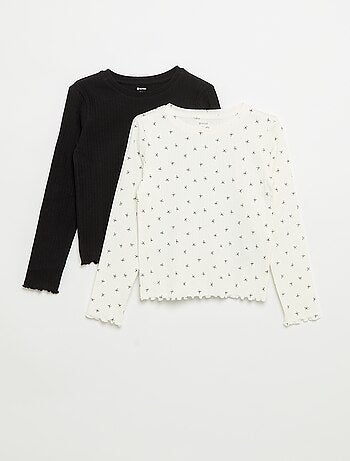 Set di 2 T-shirt a maniche lunghe