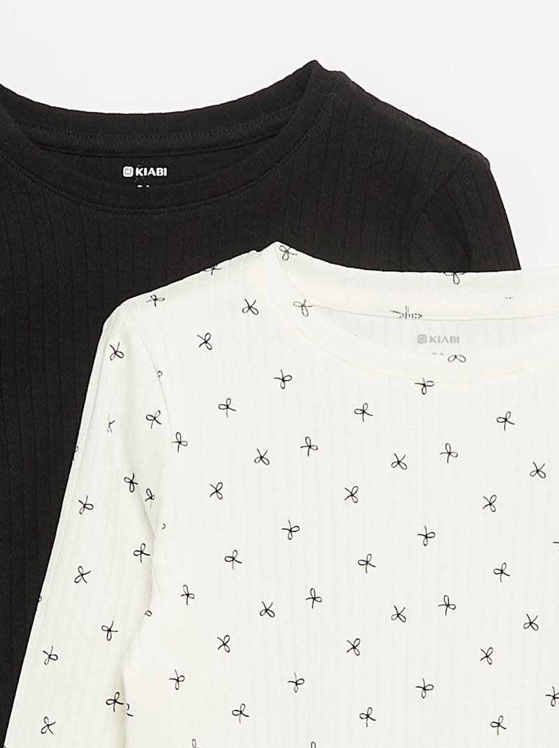Set di 2 T-shirt a maniche lunghe Bianco - Kiabi