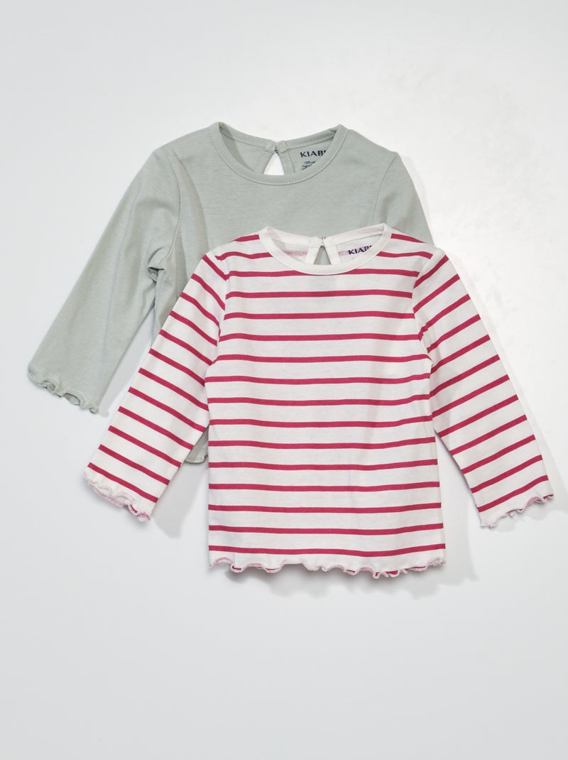 Set di 2 t-shirt a maniche lunghe GRIGIO - Kiabi