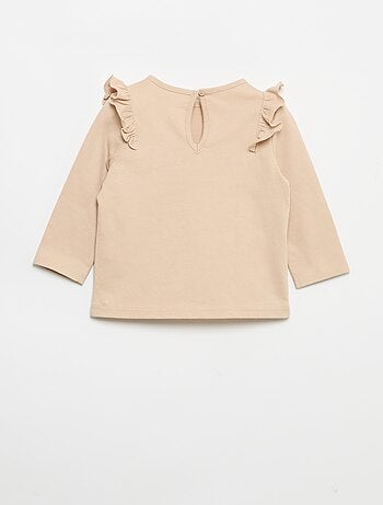 Set di 2 t-shirt a maniche lunghe in jersey di cotone