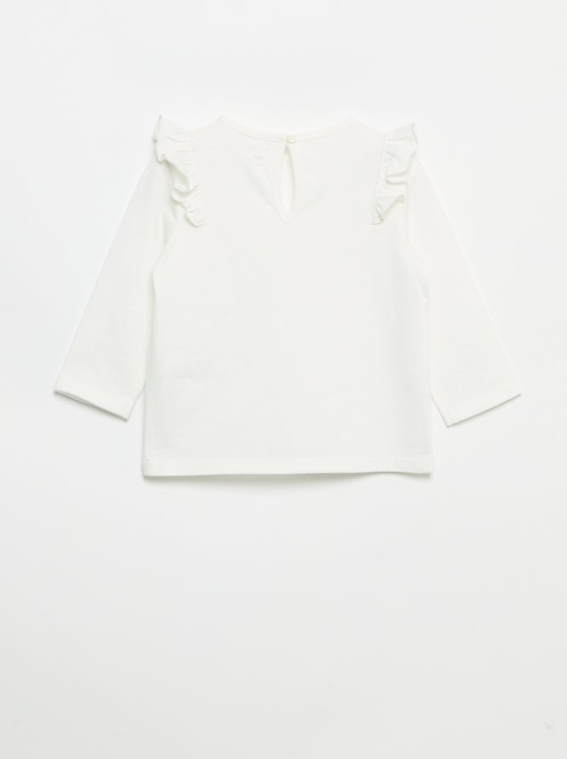 Set di 2 t-shirt a maniche lunghe in jersey di cotone Bianco - Kiabi