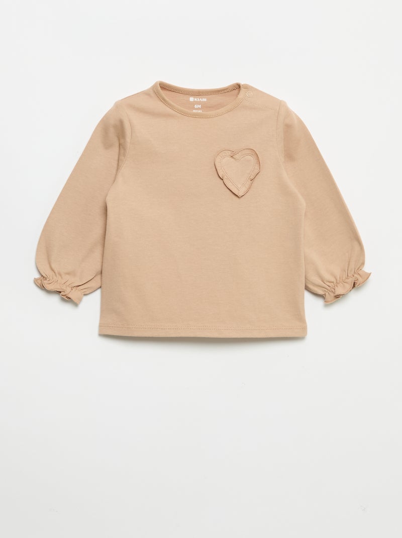 Set di 2 t-shirt a maniche lunghe in jersey di cotone Bianco - Kiabi