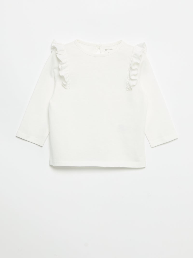 Set di 2 t-shirt a maniche lunghe in jersey di cotone Bianco - Kiabi