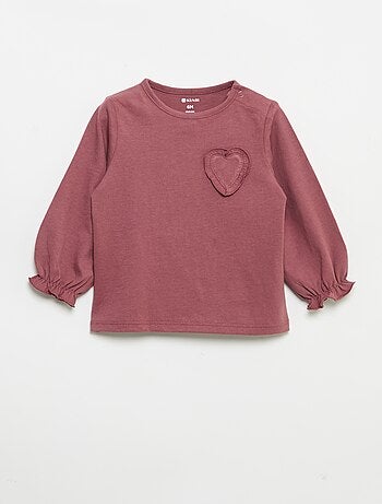Set di 2 t-shirt a maniche lunghe in jersey di cotone