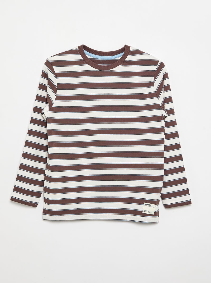 Set di 2 T-shirt a maniche lunghe Marrone - Kiabi