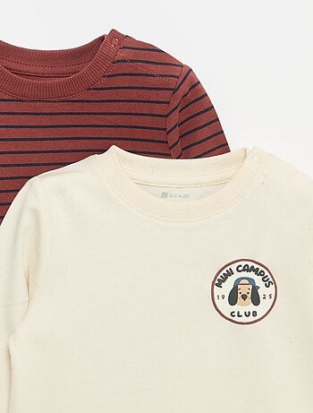 Set di 2 T-shirt a maniche lunghe