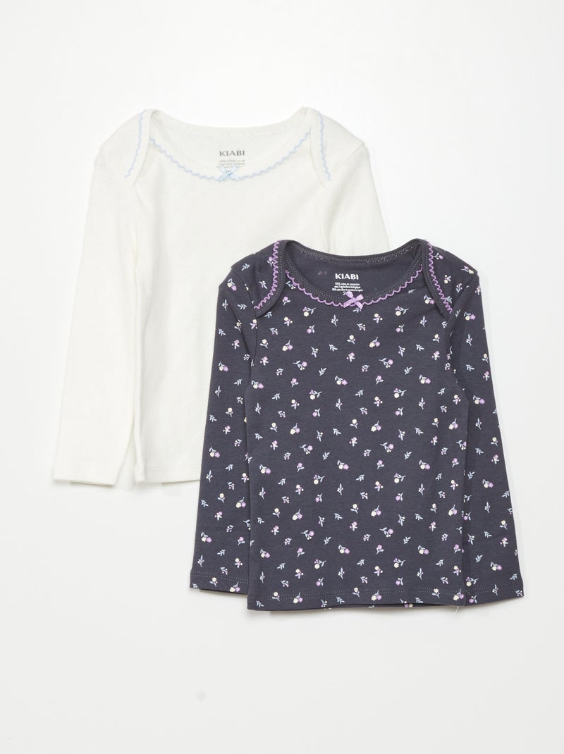 Set di 2 t-shirt a maniche lunghe NERO - Kiabi