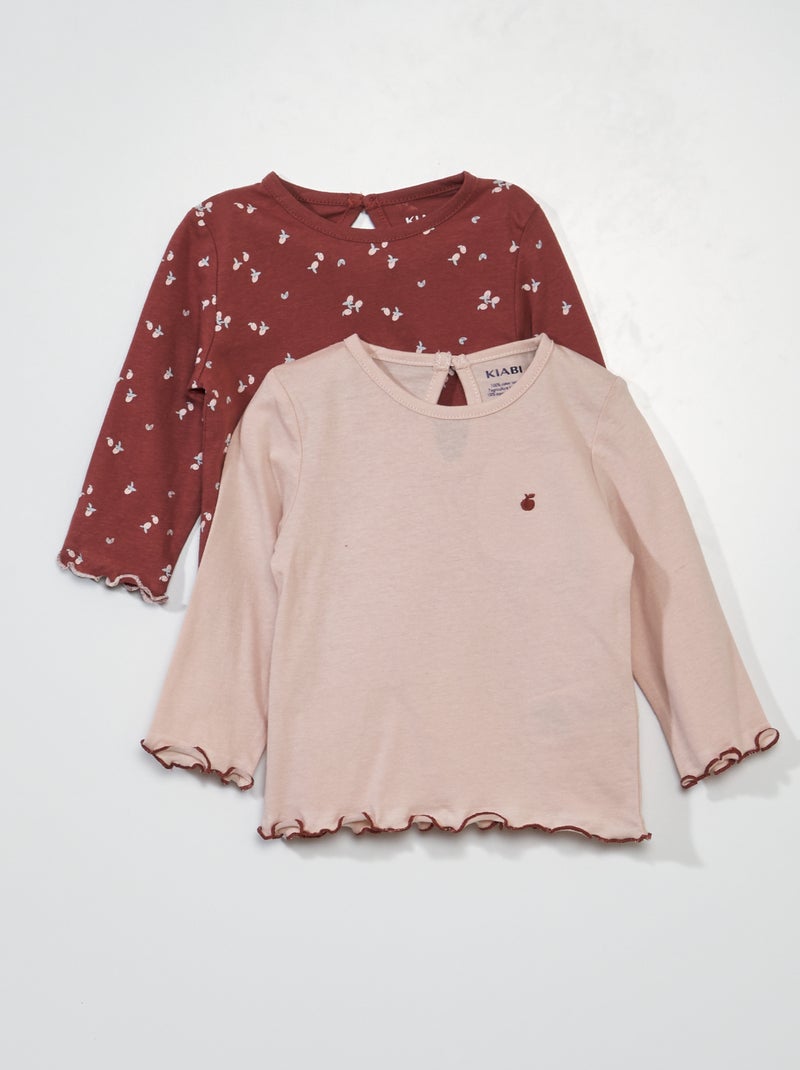 Set di 2 t-shirt a maniche lunghe ROSA - Kiabi