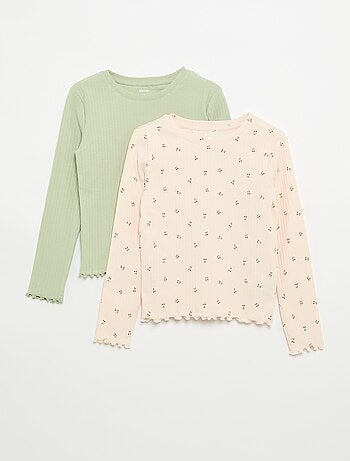 Set di 2 T-shirt a maniche lunghe