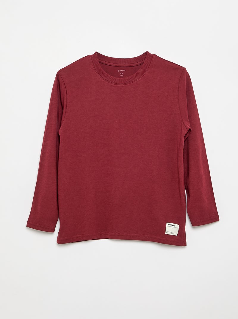 Set di 2 T-shirt a maniche lunghe Rosso - Kiabi