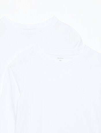 Set di 2 t-shirt a maniche lunghe tinta unita