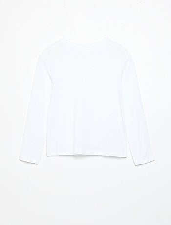 Set di 2 t-shirt a maniche lunghe tinta unita