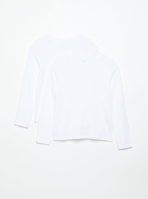 Set di 2 t-shirt a maniche lunghe tinta unita - Kiabi Set di 2 t-shirt a maniche lunghe tinta unita - Kiabi