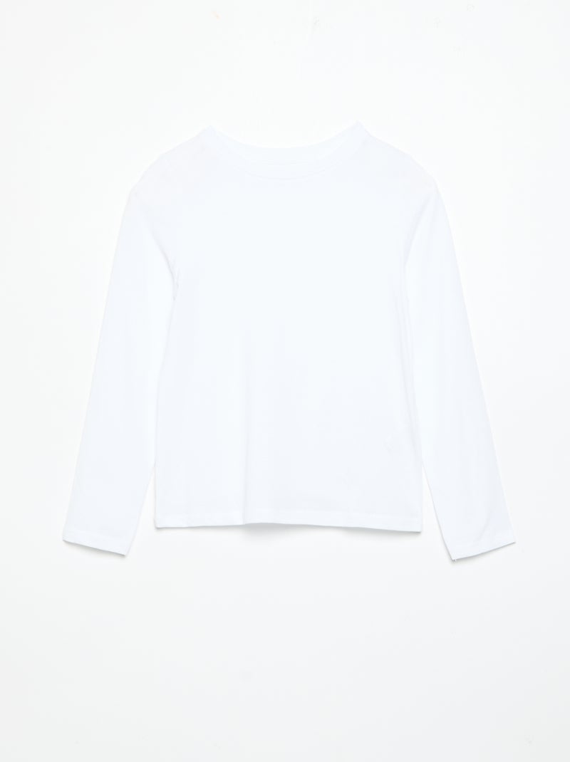Set di 2 t-shirt a maniche lunghe tinta unita Bianco - Kiabi